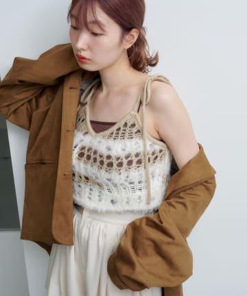 OUTLET(アウトレット) 【Kastane】透かしニットビスチェ