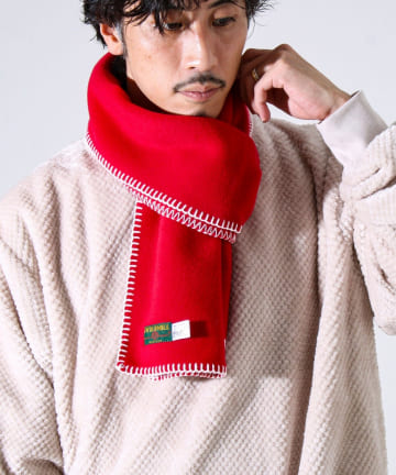 FREDY & GLOSTER(フレディ アンド グロスター) 【GLOSTER別注】【TWEEDMILL】ブランケットステッチフリーススカーフ