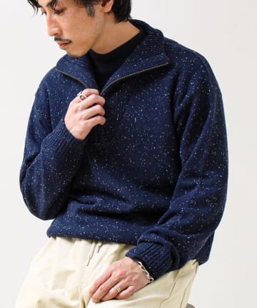 FREDY & GLOSTER(フレディ アンド グロスター) 【冬の大人レイヤードに】ネップハーフジッププルオーバー