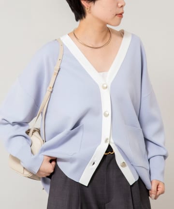 NOLLEY'S(ノーリーズ) 【一部WEB限定カラー】《手洗い可能》スムース編みVネックカーディガン