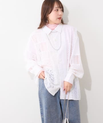 Remind me and forever(リマインドミーアンドフォーエバー) 【nane】【India series】パッチワークレースブラウス