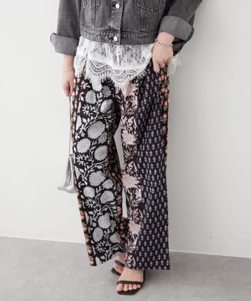 Remind me and forever(リマインドミーアンドフォーエバー) 【nane】【India series】パッチワークストライプパンツ