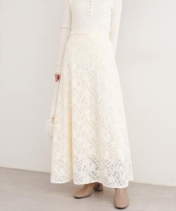 natural couture(ナチュラルクチュール) 起毛レーススカート