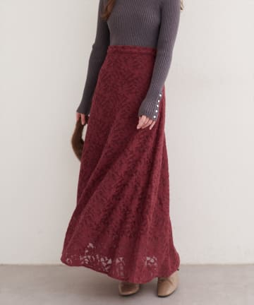 natural couture(ナチュラルクチュール) 起毛レーススカート