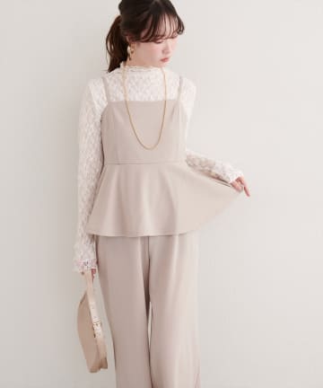 natural couture(ナチュラルクチュール) ストレッチぺプラムオールインワン