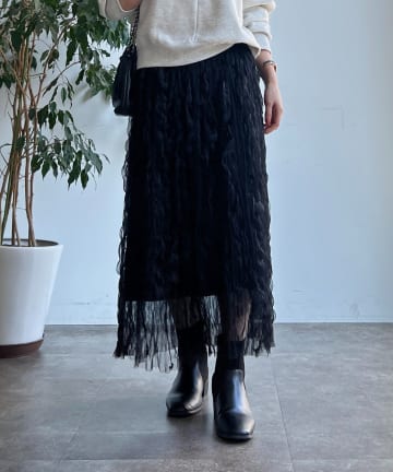 un dix cors(アンディコール) クリンクルチュールスカート