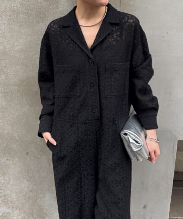 COLLAGE GALLARDAGALANTE(コラージュ ガリャルダガランテ) 【マルチに着れる◎】レースジャンプスーツ