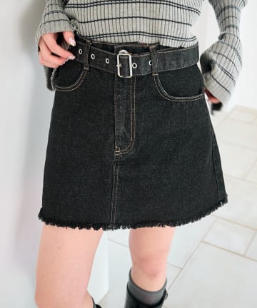 Kastane(カスタネ) 【1.1(木)0:00発売/WEB先行】ベルトデニムミニスカート