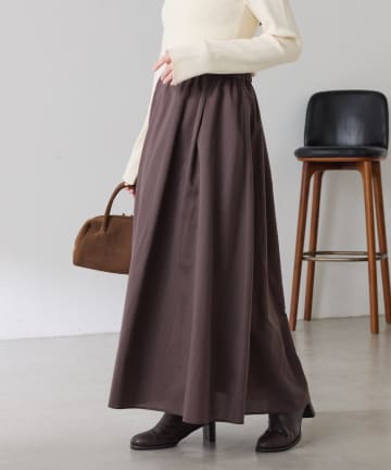 COLLAGE GALLARDAGALANTE(コラージュ ガリャルダガランテ) 【体型カバー】タックフレアシアースカート