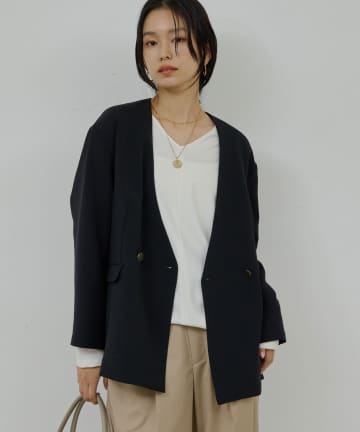 GALLARDAGALANTE(ガリャルダガランテ) 【リニューアル！】ジャージーノーカラージャケット