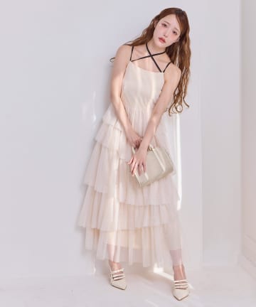 one after another NICE CLAUP(ワンアフターアナザー ナイスクラップ) 【WEB限定リバイバル】ティアートチュールワンピース