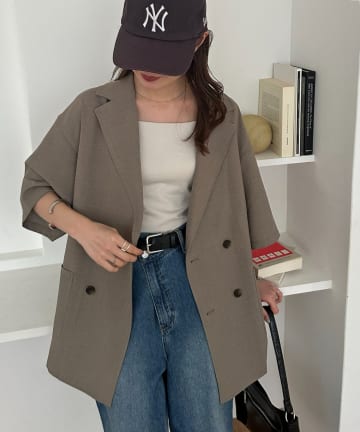 DISCOAT(ディスコート) 【Enlude】テックリネン半袖シャツジャケット