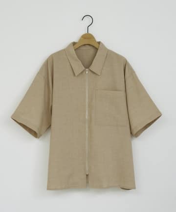 DISCOAT(ディスコート) 【Enlude】ライトテックリネンジップシャツ《ユニセックス》