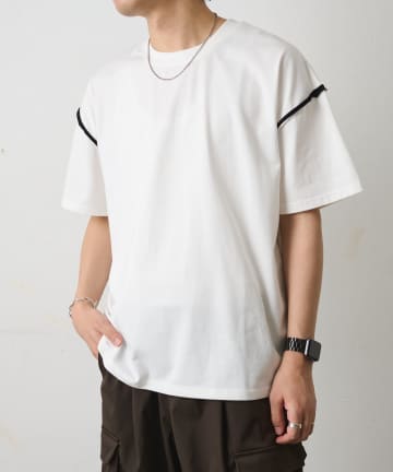 COLONY 2139(コロニー トゥーワンスリーナイン) カットオフ配色半袖TEE