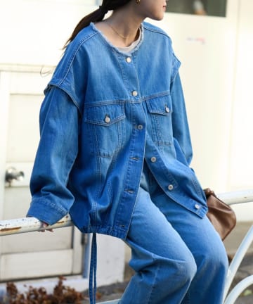 CIAOPANIC TYPY(チャオパニックティピー) 【マルチウェイ】裾ドロスト甘織デニムジャケット