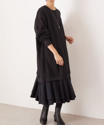 BEARDSLEY(ビアズリー) 裾フリル裏毛ワンピース