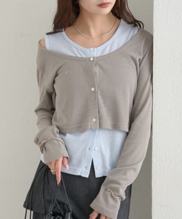 mystic(ミスティック) 配色レイヤードロングTシャツ