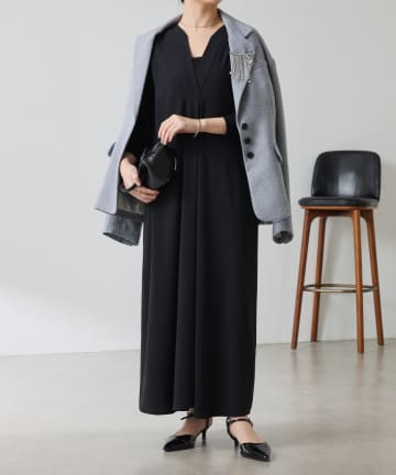 COLLAGE GALLARDAGALANTE(コラージュ ガリャルダガランテ) ジャージVネックワンピース/セレモニー