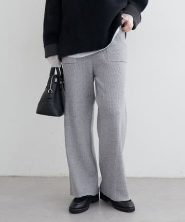 LARUTA(ラルータ) カシミアタッチリブニットパンツ
