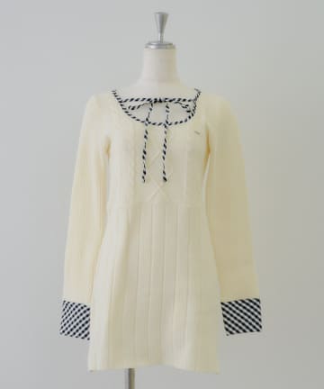 Remind me and forever(リマインドミーアンドフォーエバー) 【ayunaセレクト】ケーブルニットミニワンピース