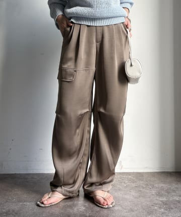 DOUDOU(ドゥドゥ) 【WEB限定】サテンパンツ