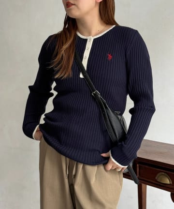CPCM(シーピーシーエム) 【U.S. POLO ASSN. 】ヘンリーリブニット