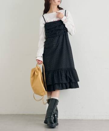 mystic(ミスティック) フラワー刺繍キャミワンピース