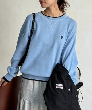 CPCM(シーピーシーエム) 【U.S. POLO ASSN.】フェイクレイヤードスウェットライクニット