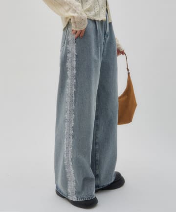 DISCOAT(ディスコート) 【SS先行予約/umm.】サイドレースデニムワイドパンツ《サイズ展開あり》