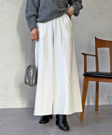 Croisiere(クロジエール) ギャザーイージーデニムワイドパンツ