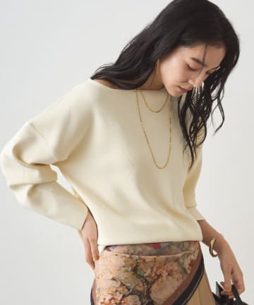 LOUNGEDRESS(ラウンジドレス) 総針ボートネックニット