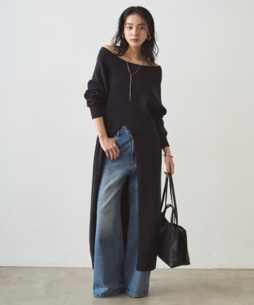 LOUNGEDRESS(ラウンジドレス) ハイスリットニットワンピース