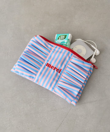 BIRTHDAY BAR(バースデイバー) ストライプコットンポーチM