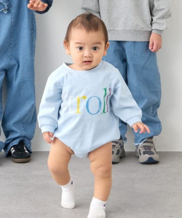 CIAOPANIC TYPY(チャオパニックティピー) 【BABY】ミニ裏毛かすれカラーロゴロンパース