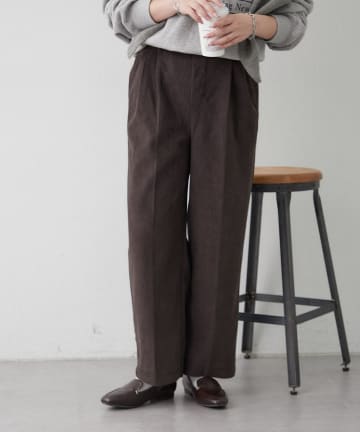 Remind me and forever(リマインドミーアンドフォーエバー) 裏起毛コール天タックパンツ