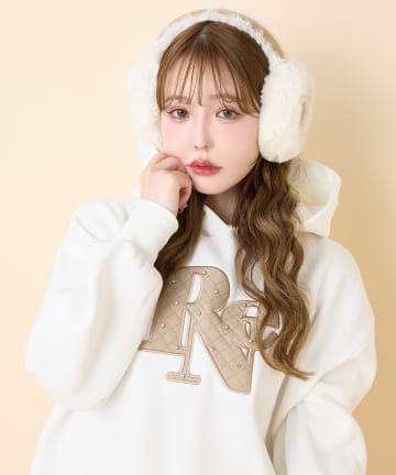 one after another NICE CLAUP(ワンアフターアナザー ナイスクラップ) キルティングロゴゆるパーカー