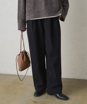 PUAL CE CIN(ピュアルセシン) ストレッチ起毛コクーンパンツ