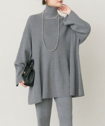 PUAL CE CIN(ピュアルセシン) 【セットアップ対応】ハイネックフレアニットプルオーバー