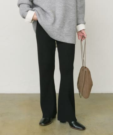 PUAL CE CIN(ピュアルセシン) 【セットアップ対応】リブニットフレアパンツ
