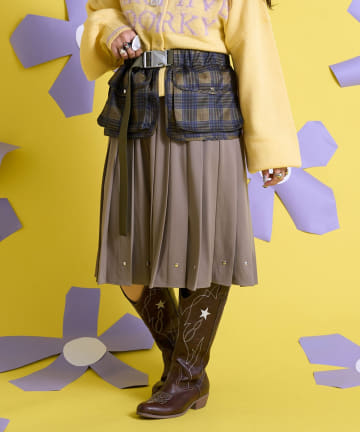 CIAOPANIC(チャオパニック) 【Me＋Me/ミープラスミー】マルチウェイポケット付プリーツスカート