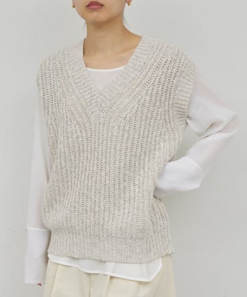 GALLARDAGALANTE(ガリャルダガランテ) 【HERITANOVUM】リネンコットンニットベスト