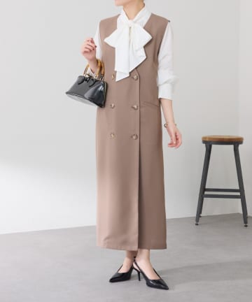 COLLAGE GALLARDAGALANTE(コラージュ ガリャルダガランテ) 【ロングシーズン使える】フロントボタンジャンパースカート