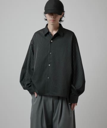 Lui's(ルイス) 【Neucon】バルーンスリーブストライプオーバーシャツ