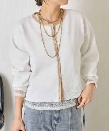 Jena　espace merveilleux(ジェナ　エスパスメルヴェイユ) シアーラインスポンジカーディガン