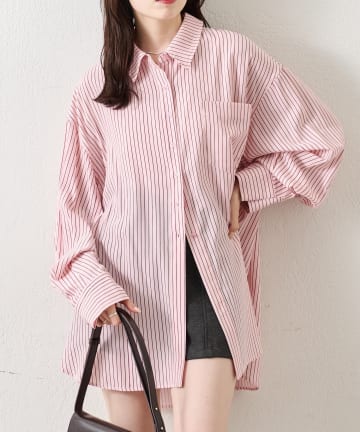 mystic(ミスティック) ボタンレイヤードBIGシャツ