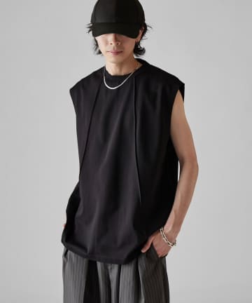 Lui's(ルイス) 【Neucon】切替オーバーノースリーブカットソー / タンクトップ