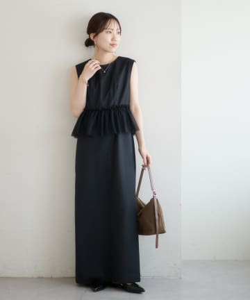 DISCOAT(ディスコート) 【オケージョン】チュール切替オケージョンワンピース