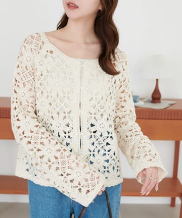 DISCOAT(ディスコート) 【1/17(土)19：00~ 予約開始/SS先行予約】レースカーディガン