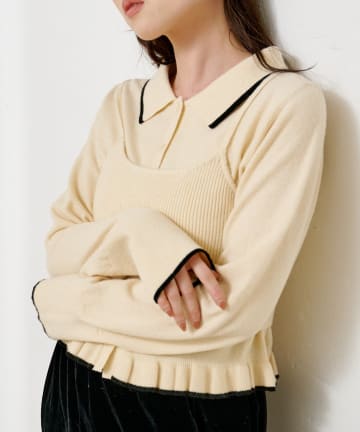 Kastane(カスタネ) ニットビスチェカーディガンSET