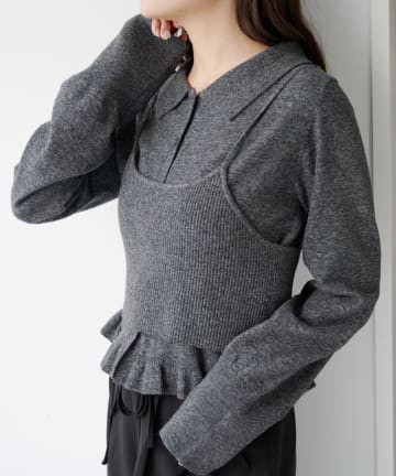 Kastane(カスタネ) ニットビスチェカーディガンSET